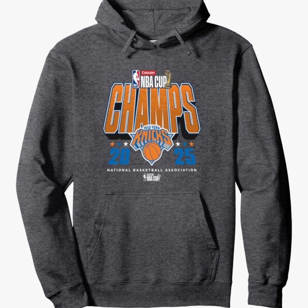 New York Knicks NBA Cup Champs Hoodie! Brand New! rare!! 1 of 2500 on court!